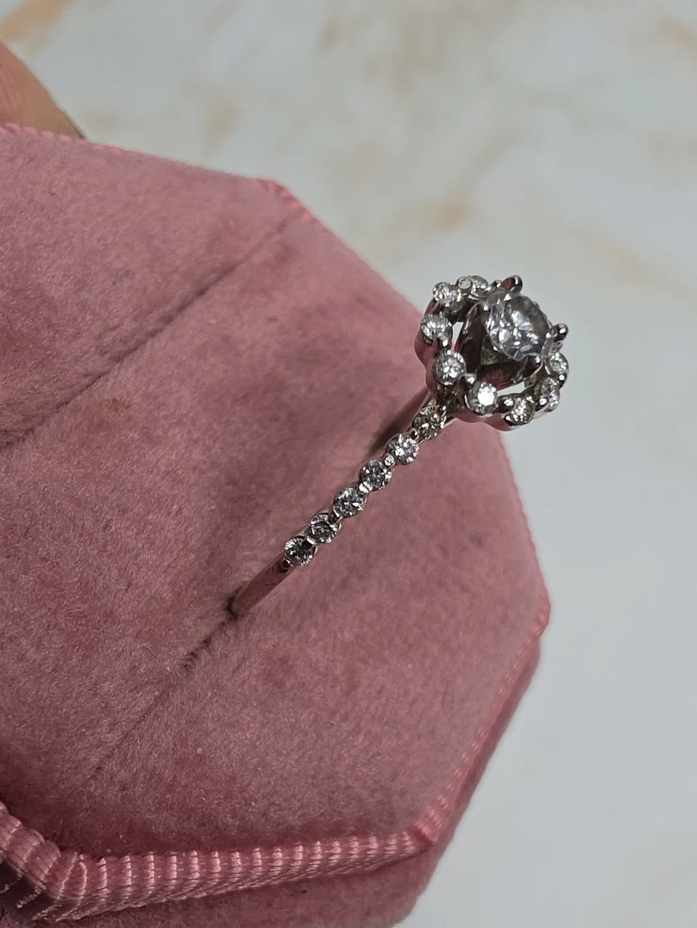 Kay Jewlers dainty 10k White Gold Diamond Engagement Ring